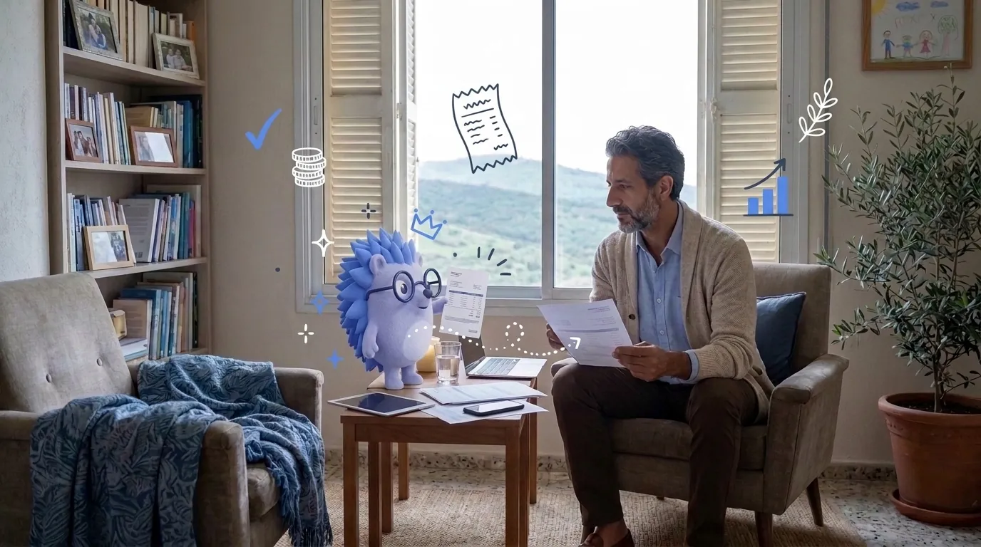טובי, מטפל, משווה בין שתי הצעות מחיר של רואי חשבון. קיפי, המסקוט של Keep, מחזיק את ההצעה השנייה.